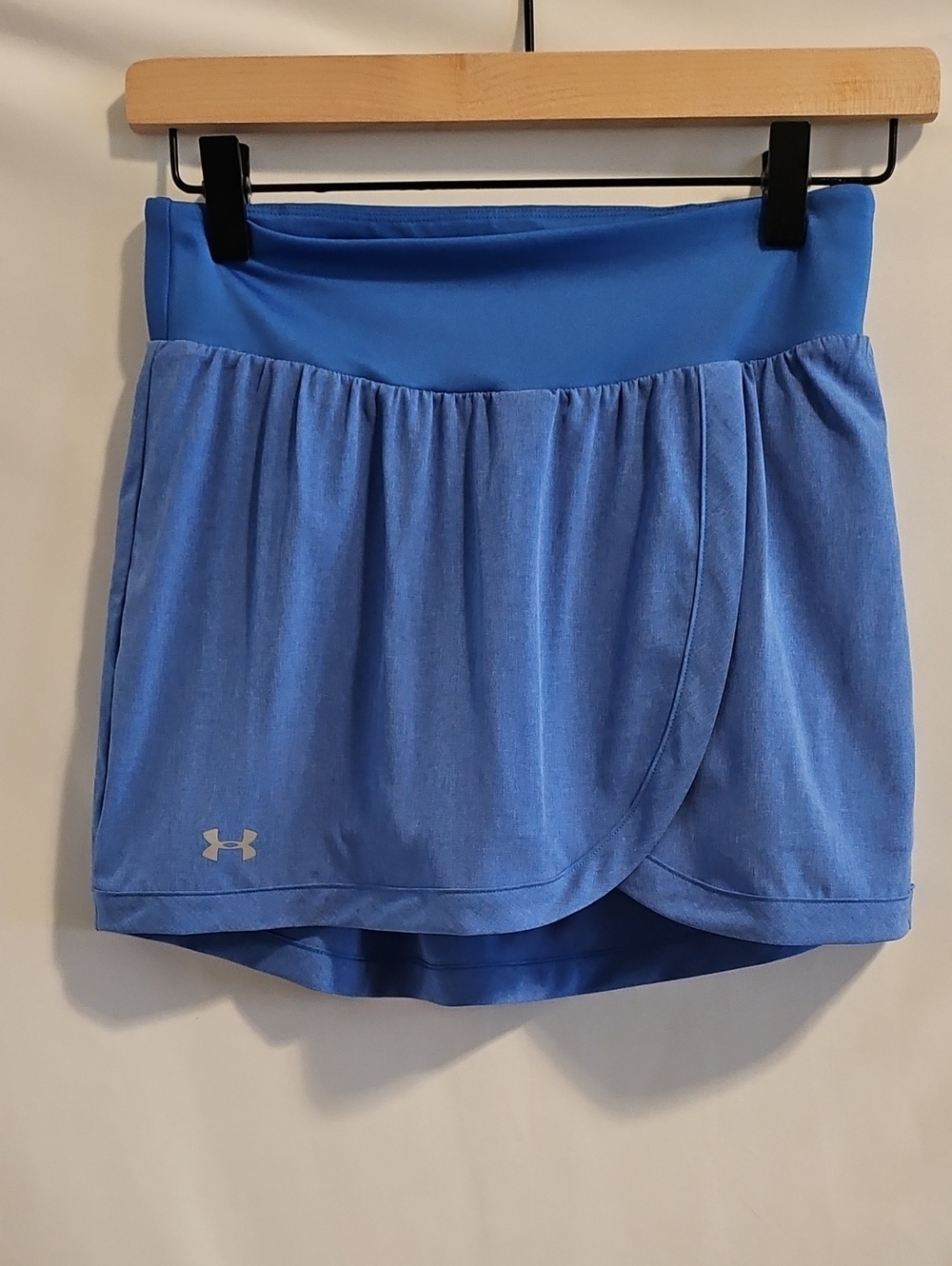 Under Armour Women's Motion Skort Size Small Blue Heather Tulip Wrap Hem Pocket